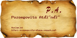 Pozsegovits Aténé névjegykártya